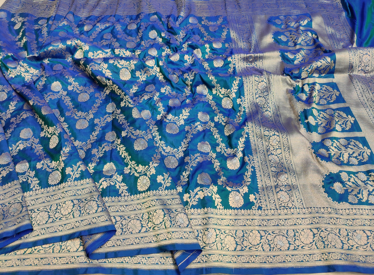 Banarasi Pure Katan Silk Saree with Sona Roopa Zari Weaving