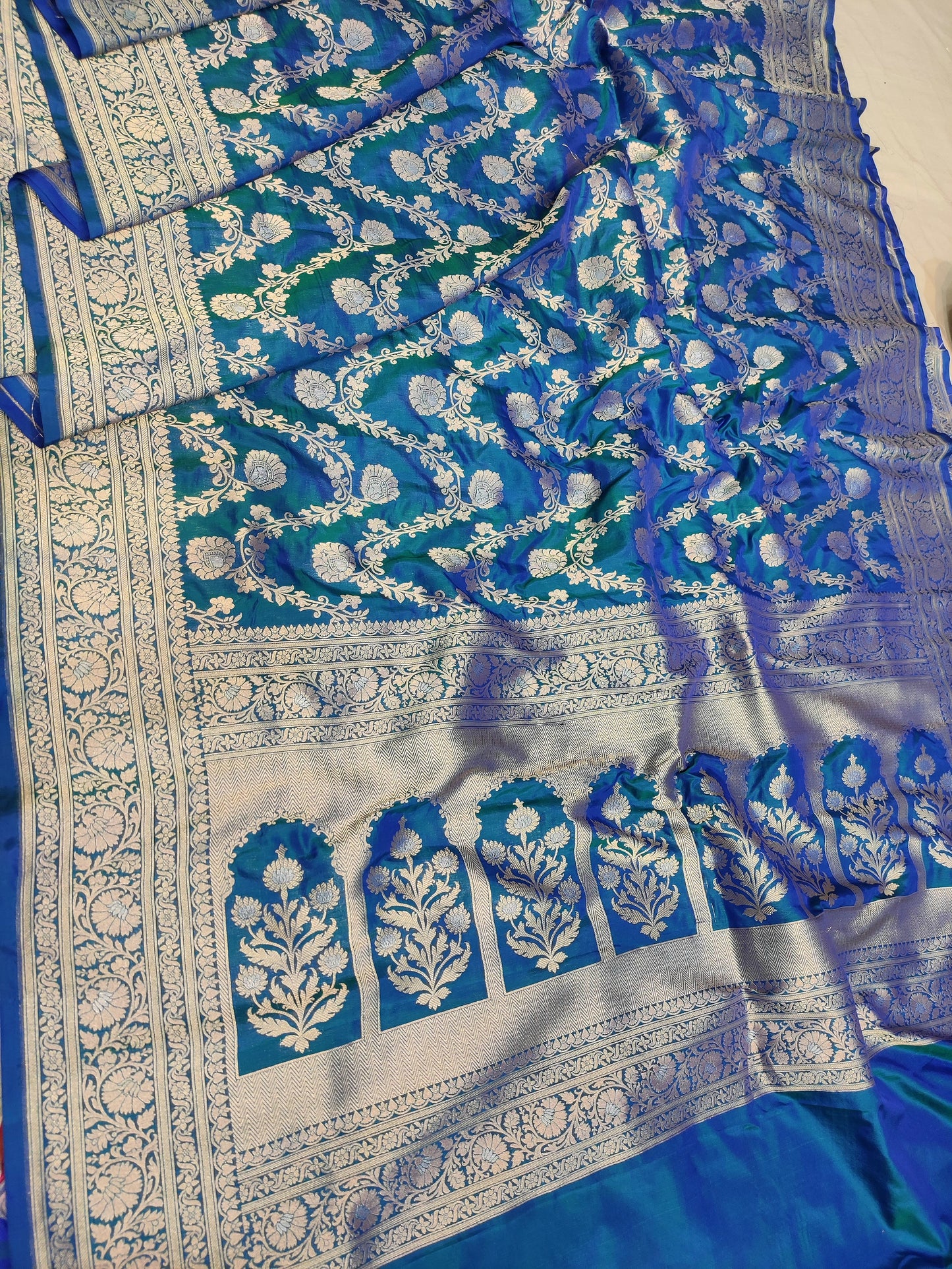 Banarasi Pure Katan Silk Saree with Sona Roopa Zari Weaving