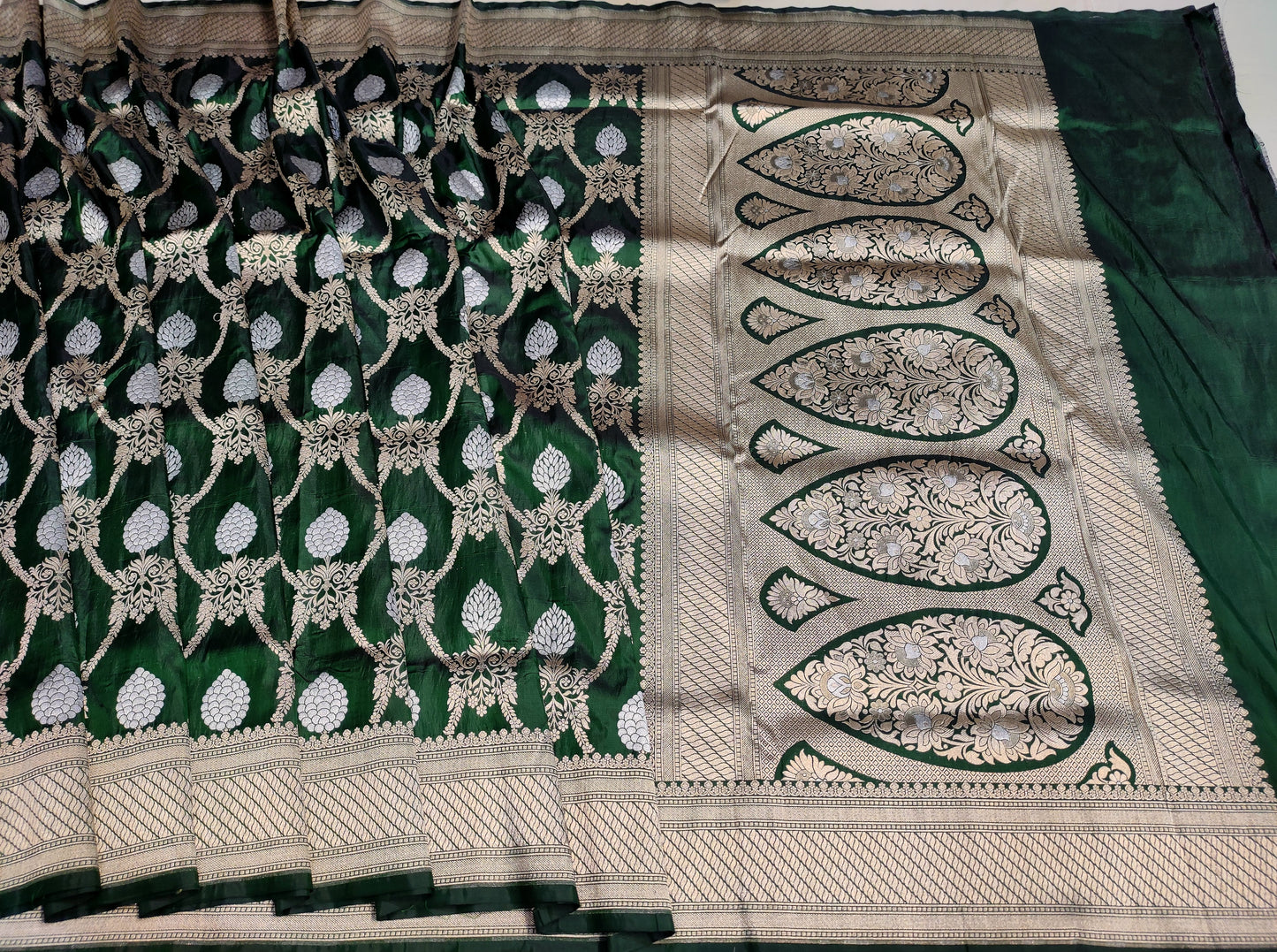 Green banarasi silk saree