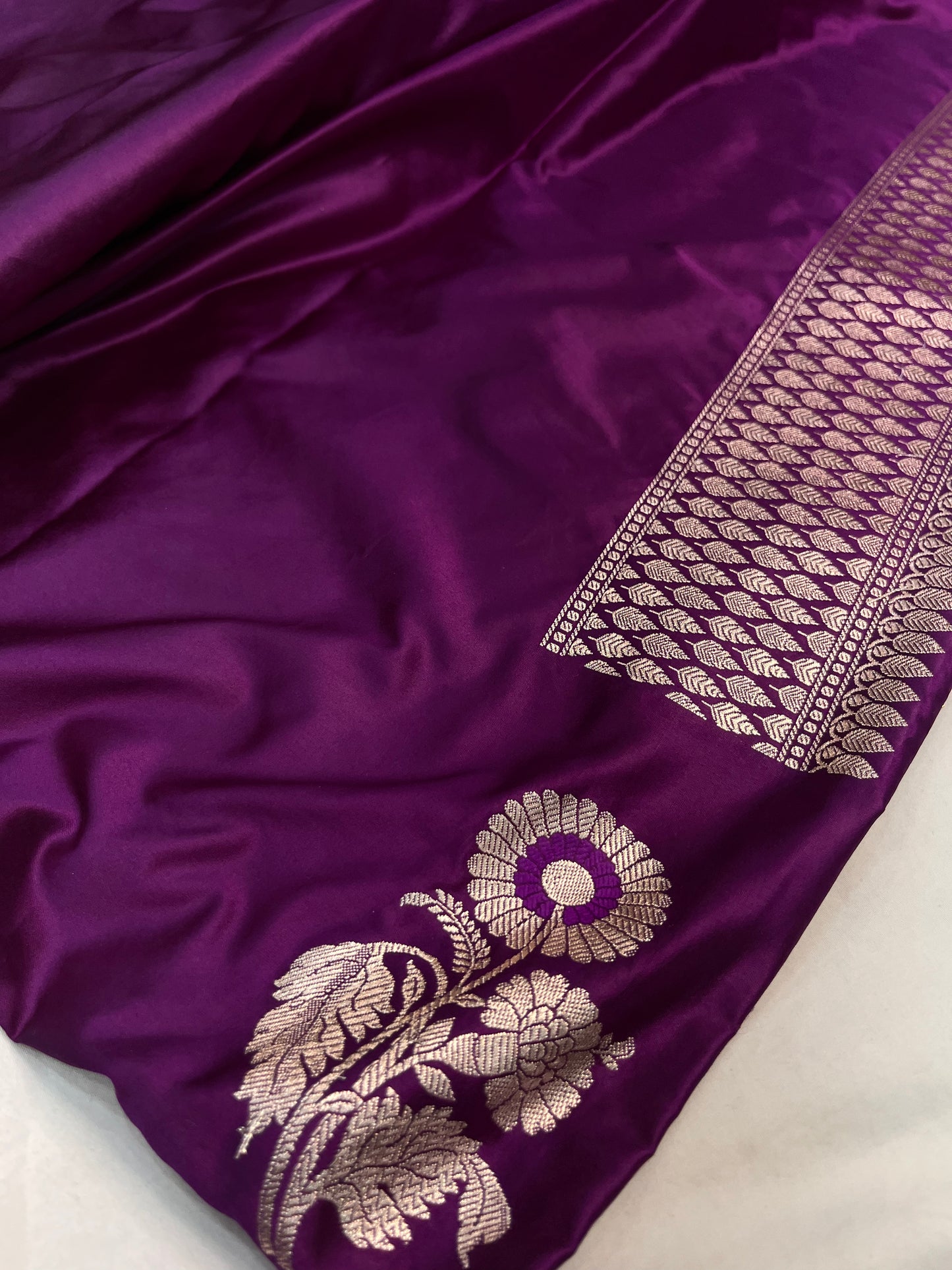 Purple Banarasi Butti Mashru Silk Saree MSM02