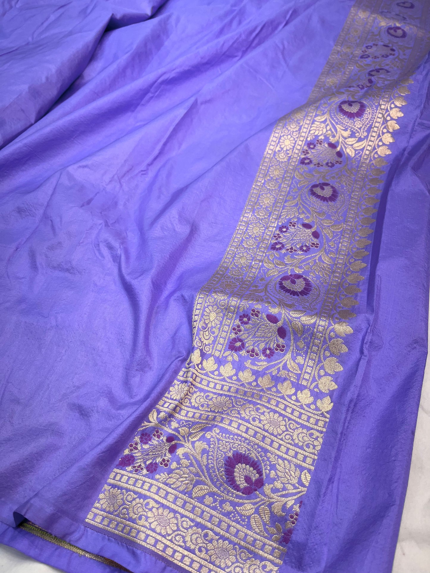 Banarasi Handloom Pure Katan Silk Saree In Lavender Shade