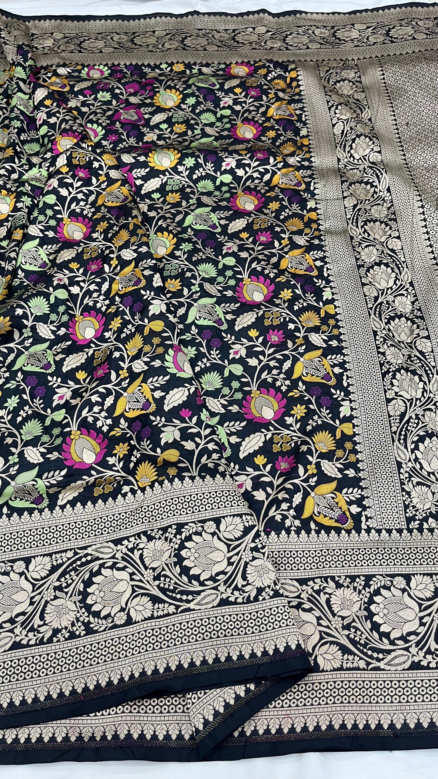 Black Tilfi Pure Katan Silk Saree