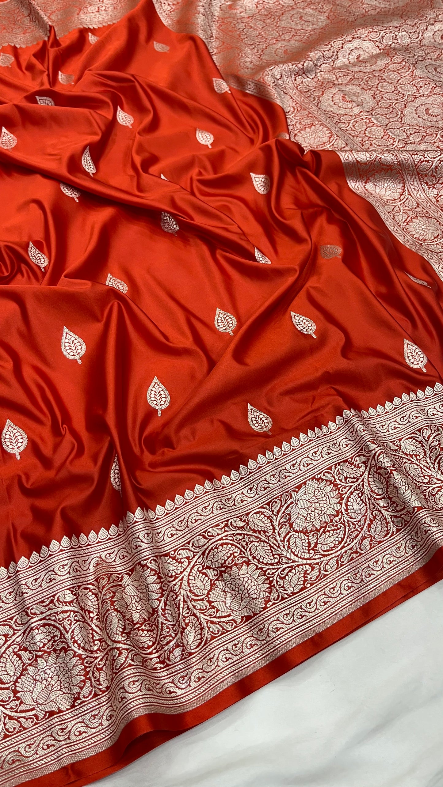 Mashru orange saree