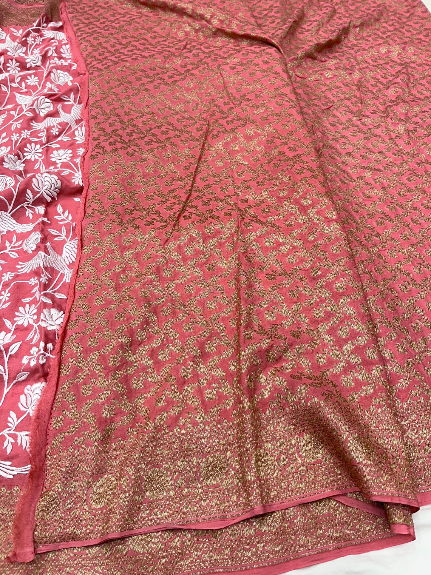 Strawberry Parsigara Saree