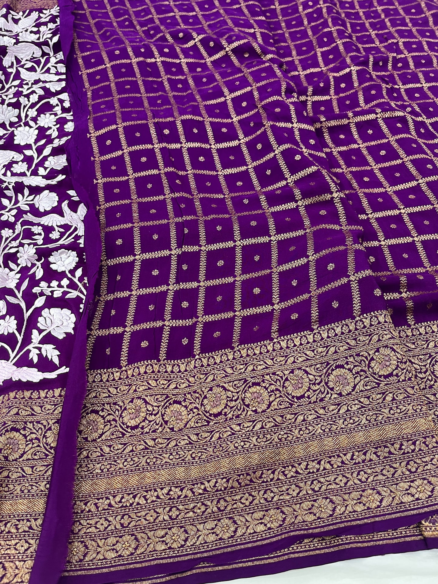 Purple Magenta Parsigara Saree