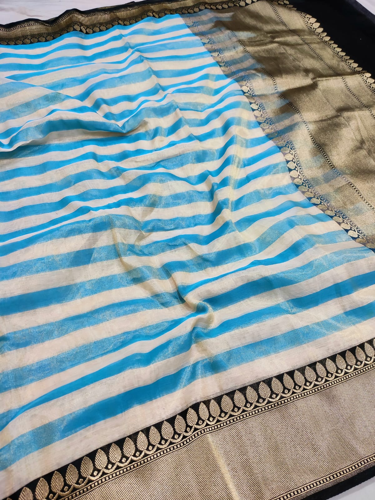 Handwoven kadua weave cotton tissue banarasi Saree