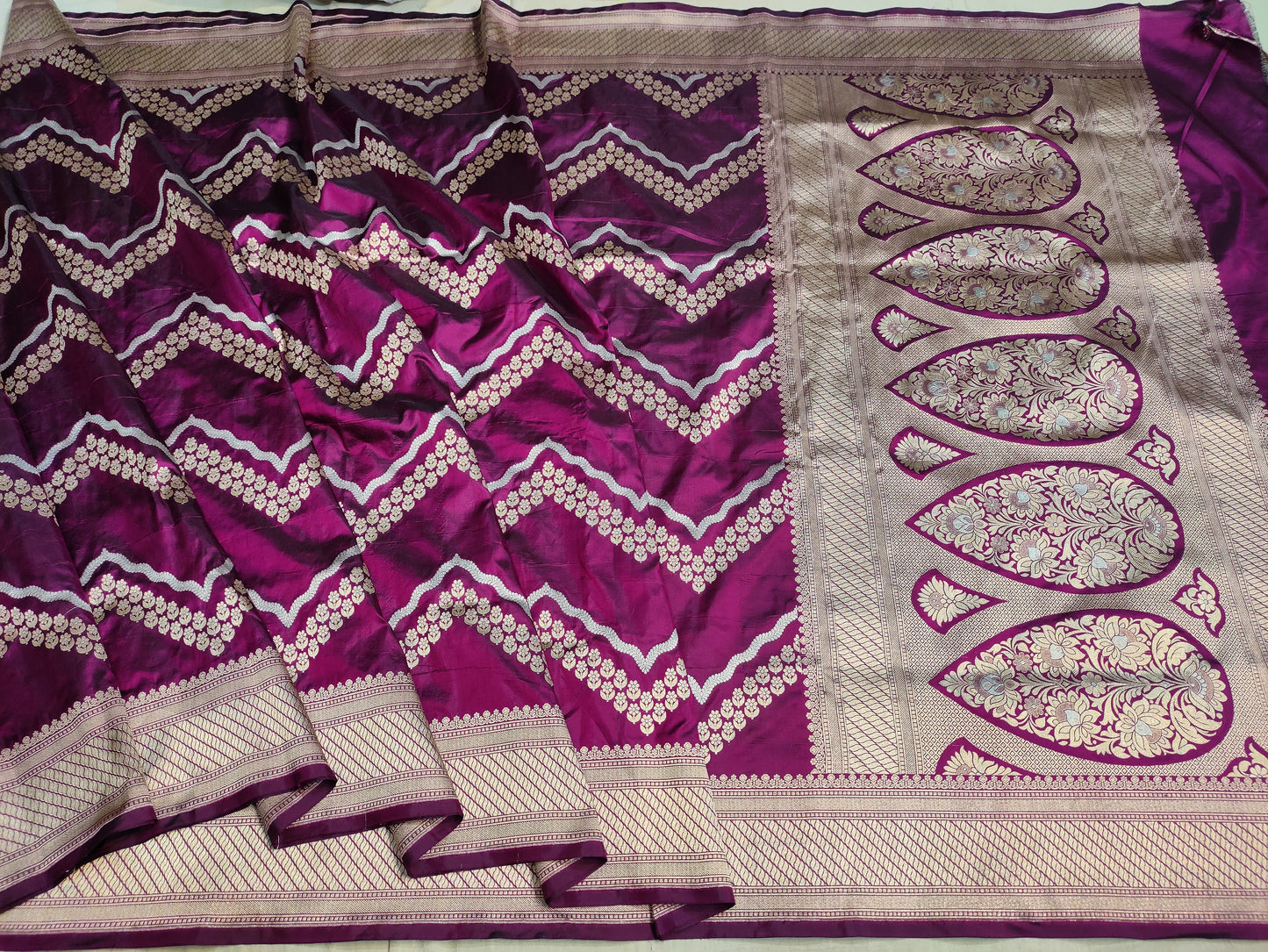 Purple pure silk saree