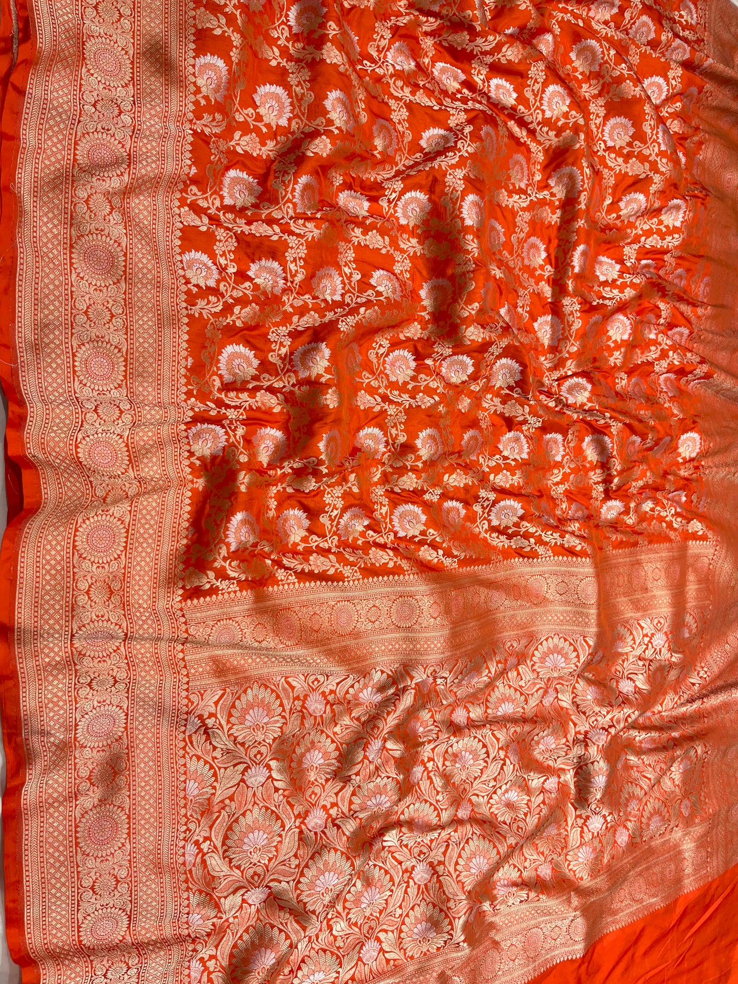 Orange sona roopa pure silk saree