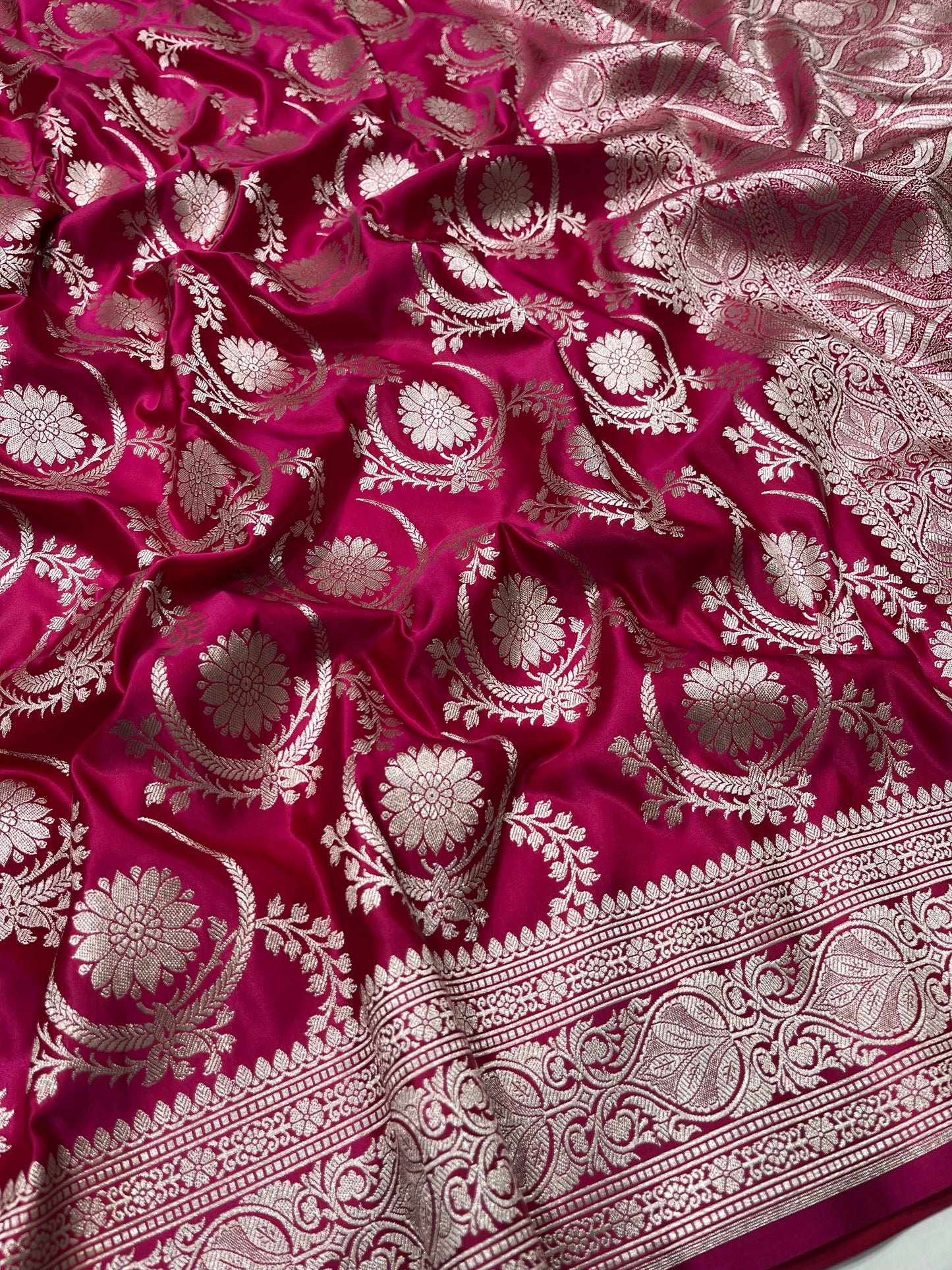 Pink mashru silk saree