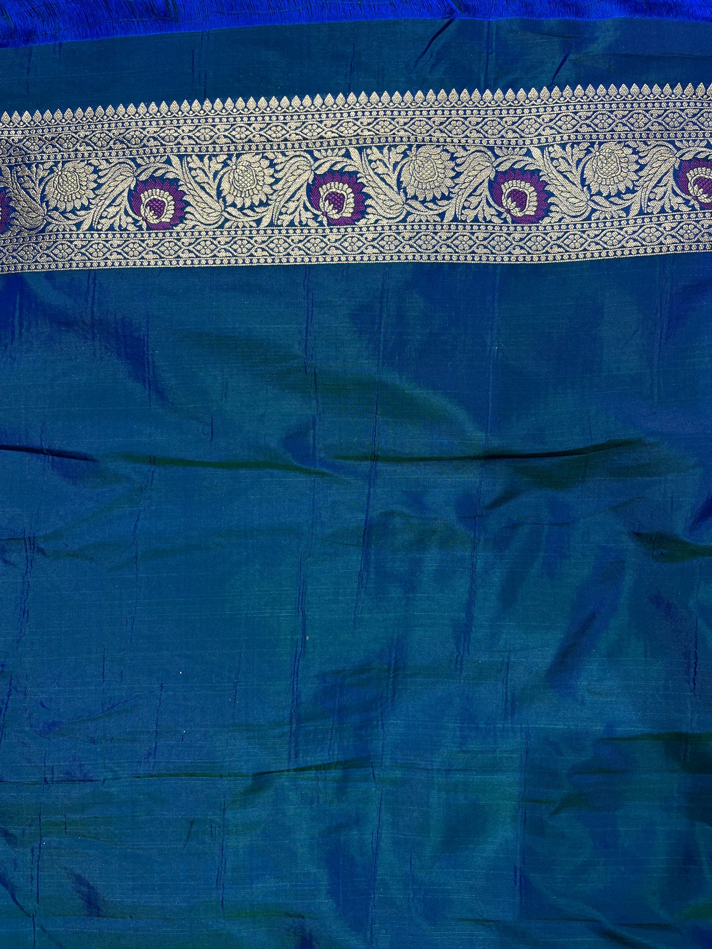 PEACOCK BLUE BANARASI SILK SAREE