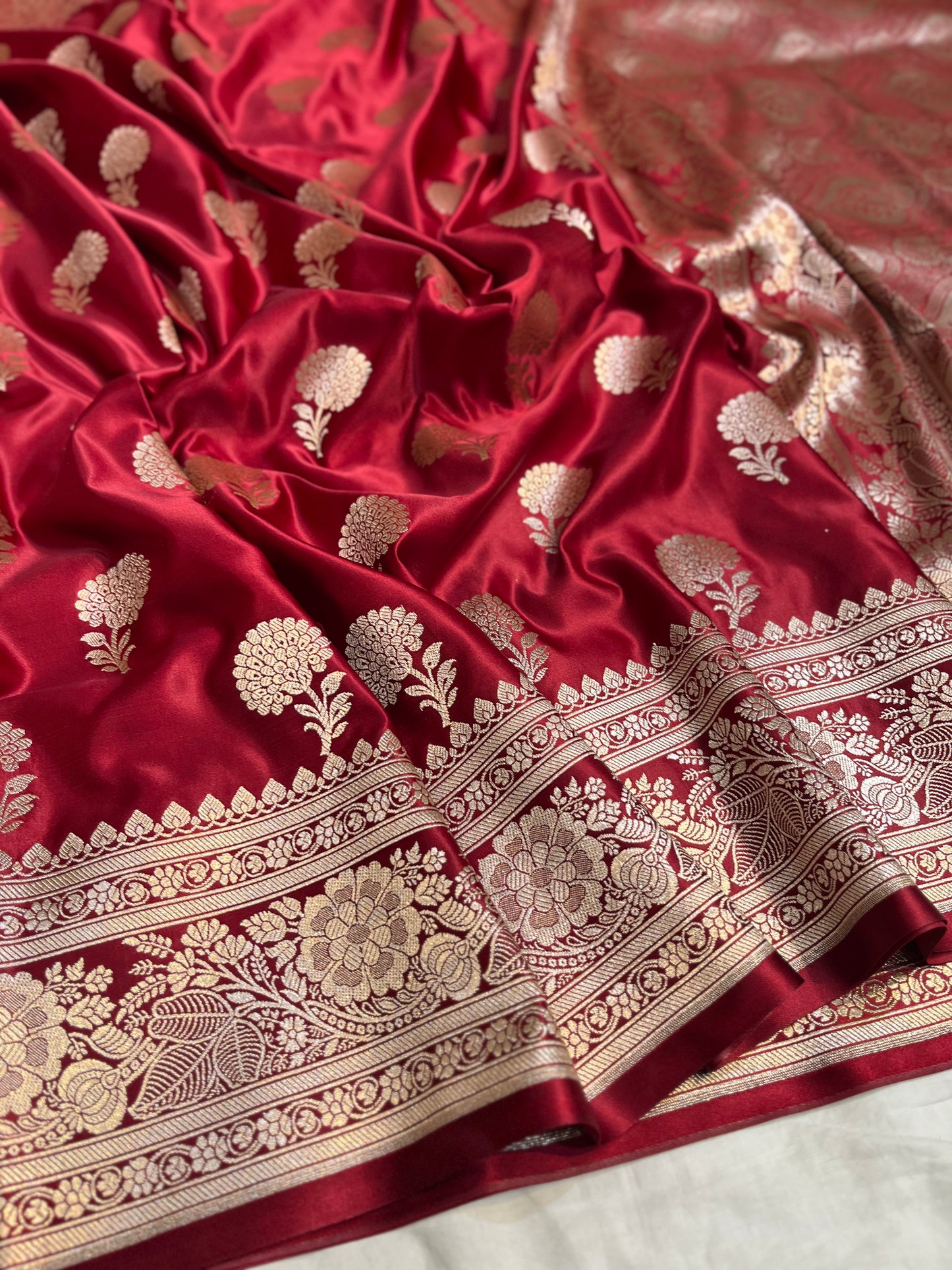 Maroon mashru silk