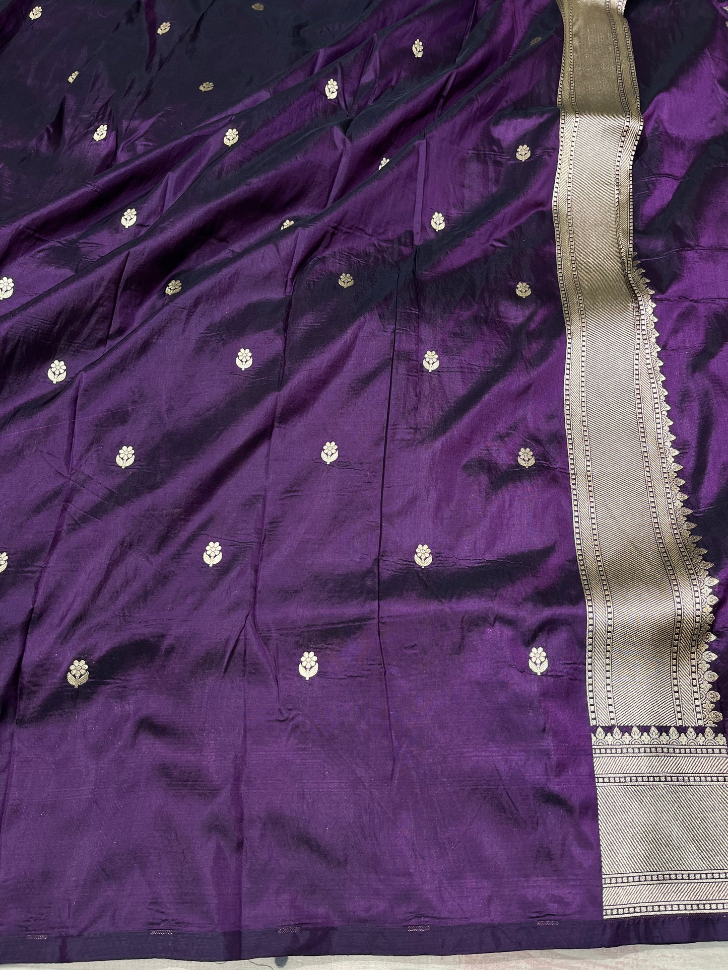 Magenta pure silk meenakari saree