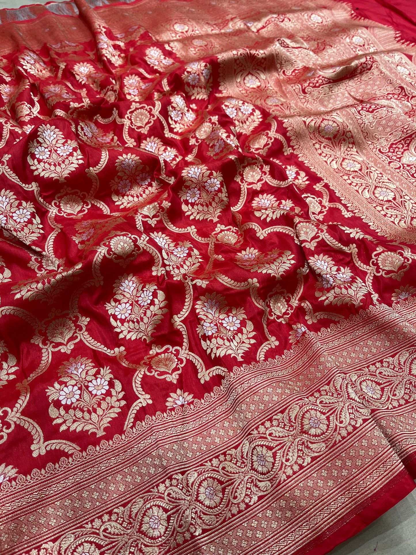 Red sona roopa banarasi pure silk saree
