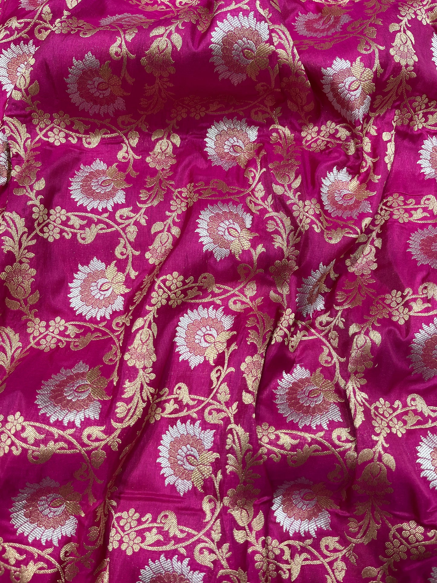 Rani pink soona ropa pure silk saree