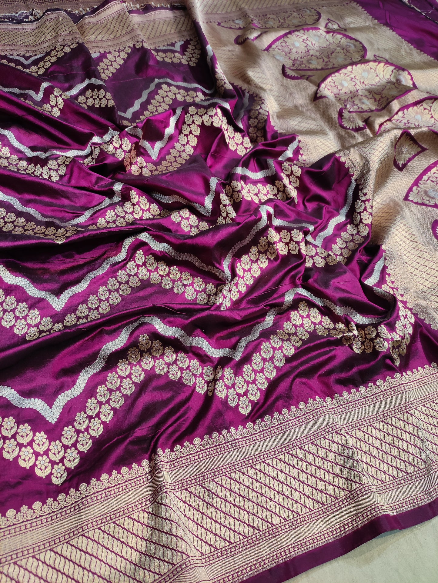 Purple pure silk saree