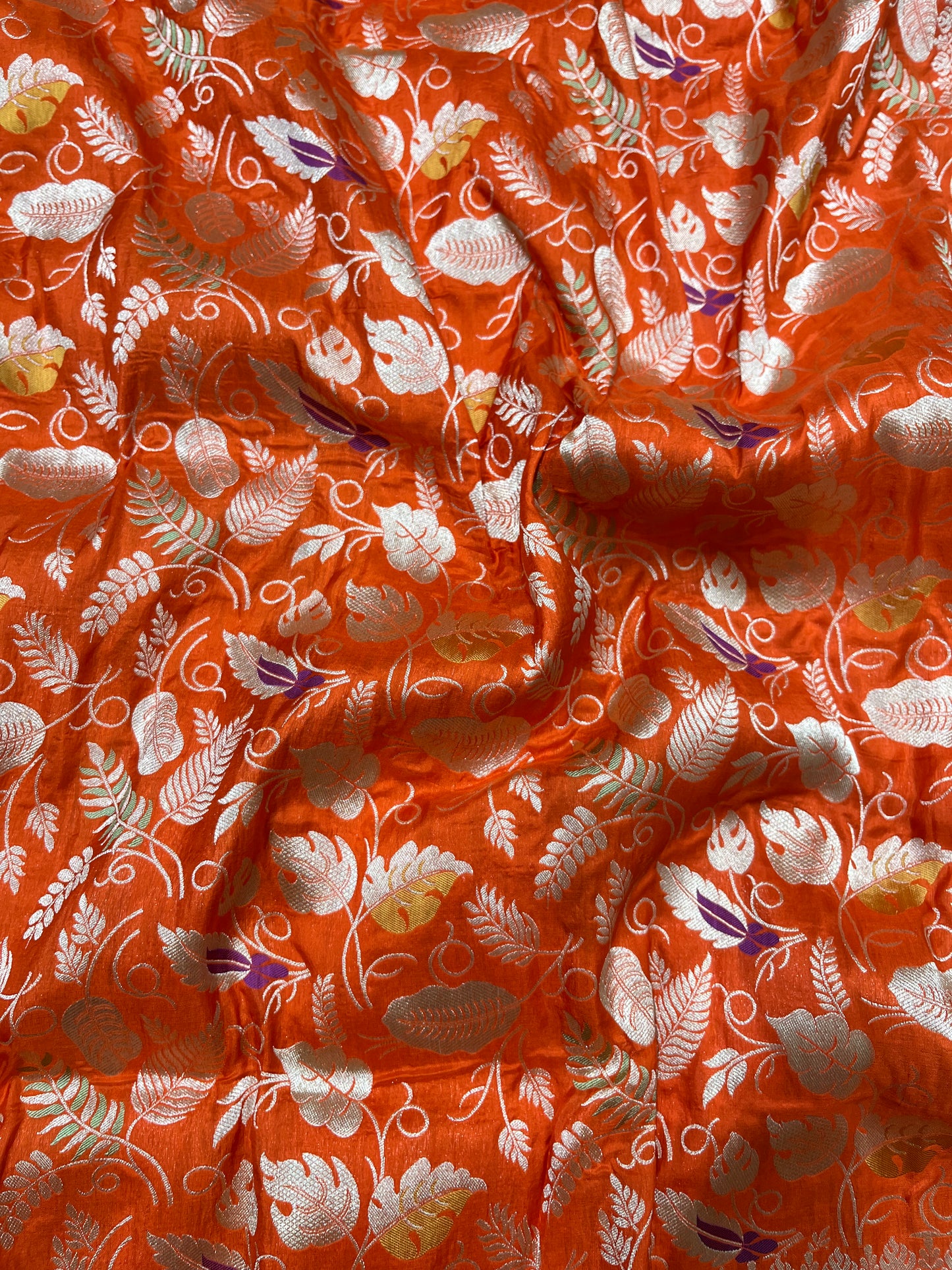 ORANGE BANARASI SILK SAREE