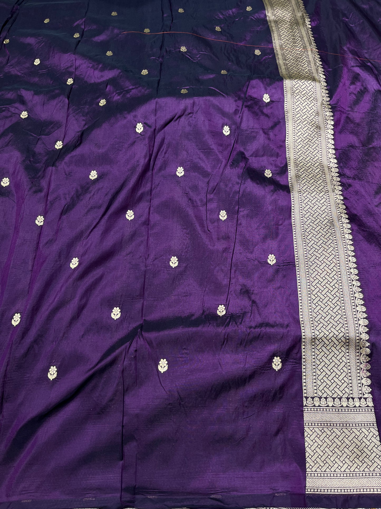 Magenta pure silk meenakari saree