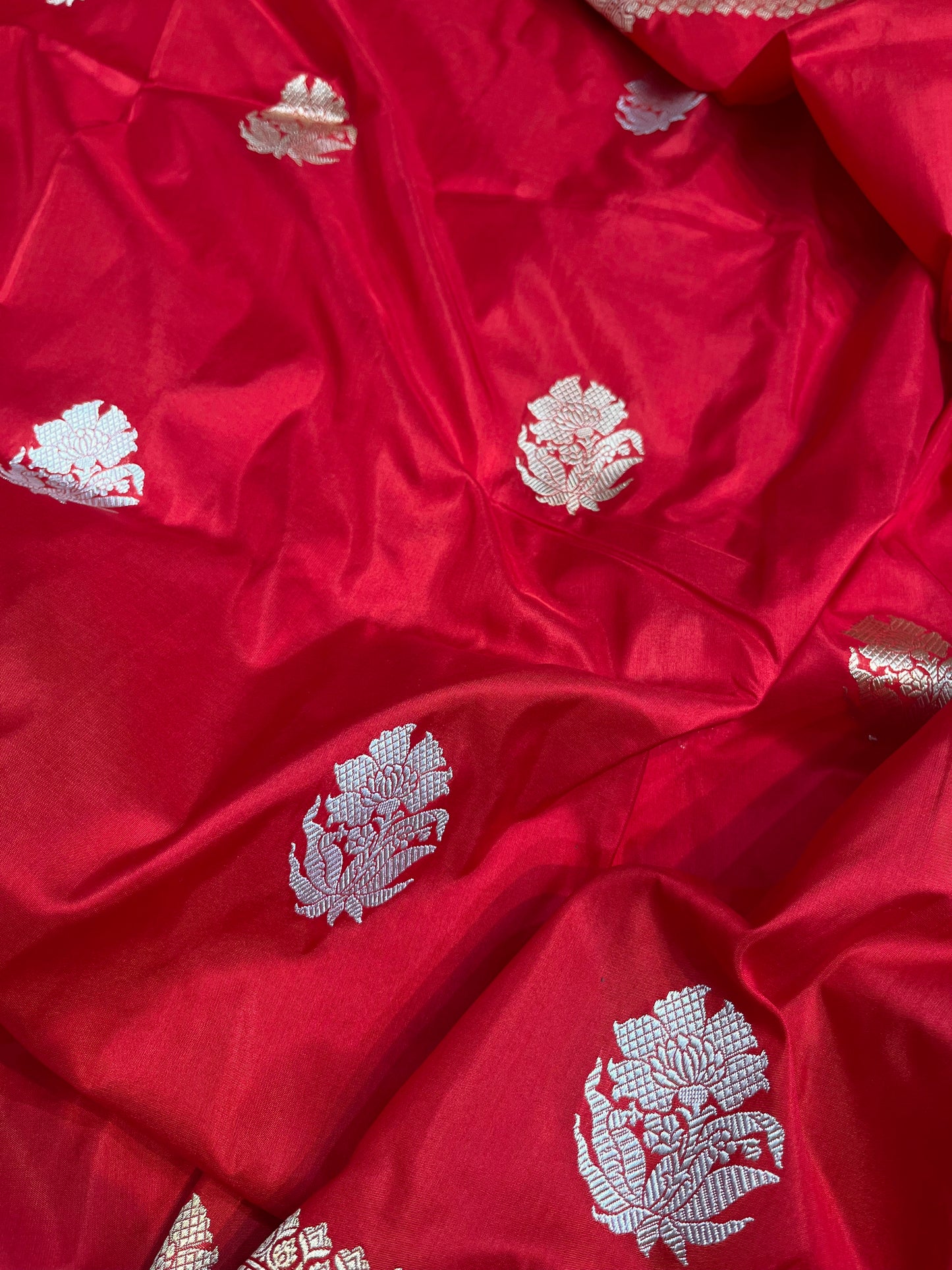 Red Handwoven Pure Katan Silk Saree