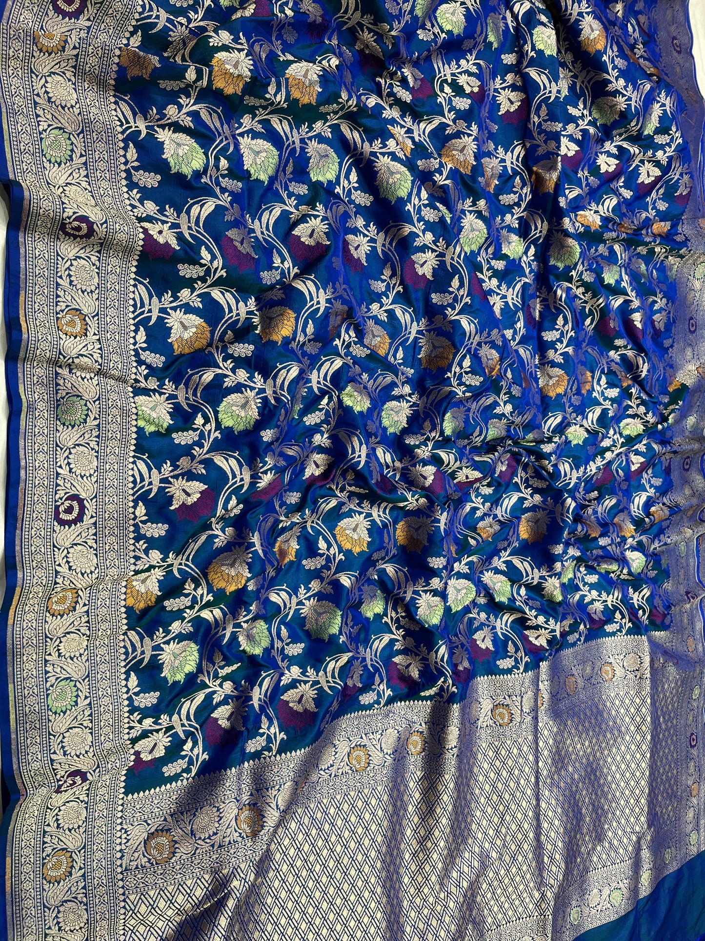 PEACOCK BLUE BANARASI SILK SAREE