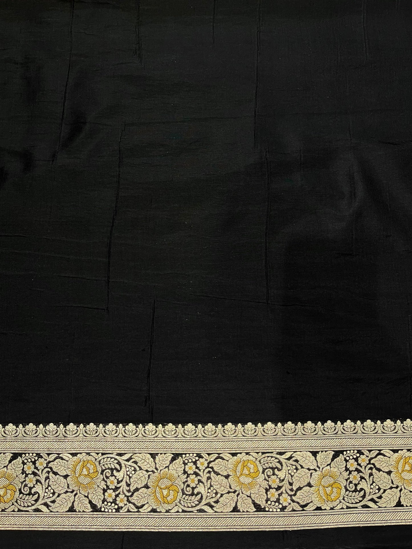 Black banarasi silk meenakari saree