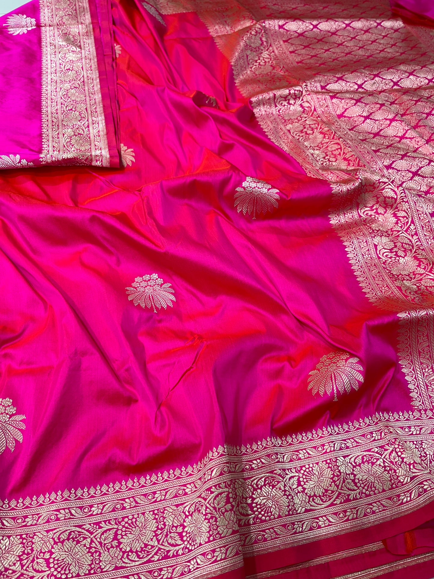 Pink banarasi kaduva weave saree