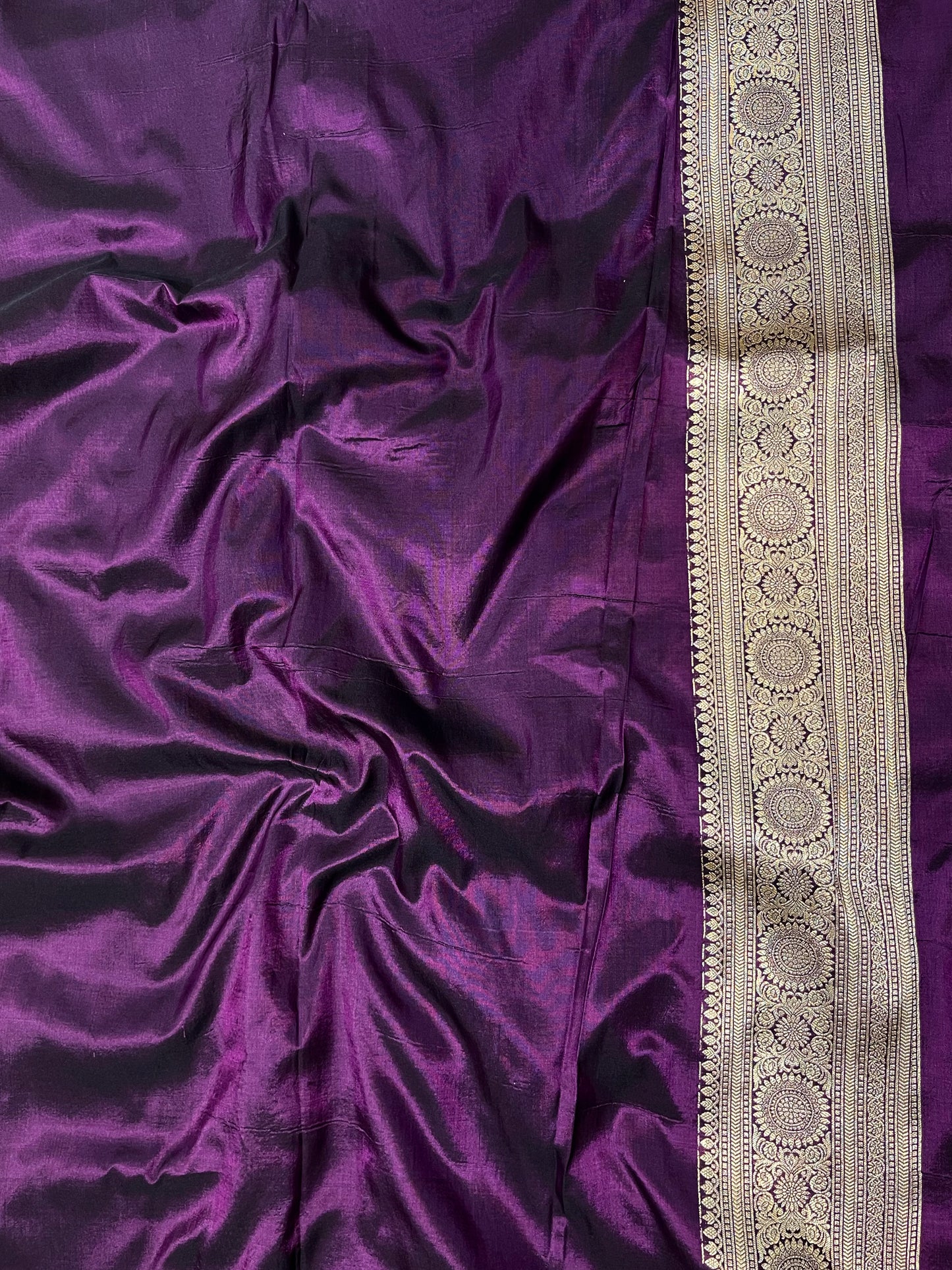 Magenta brocade pure silk meenakari saree
