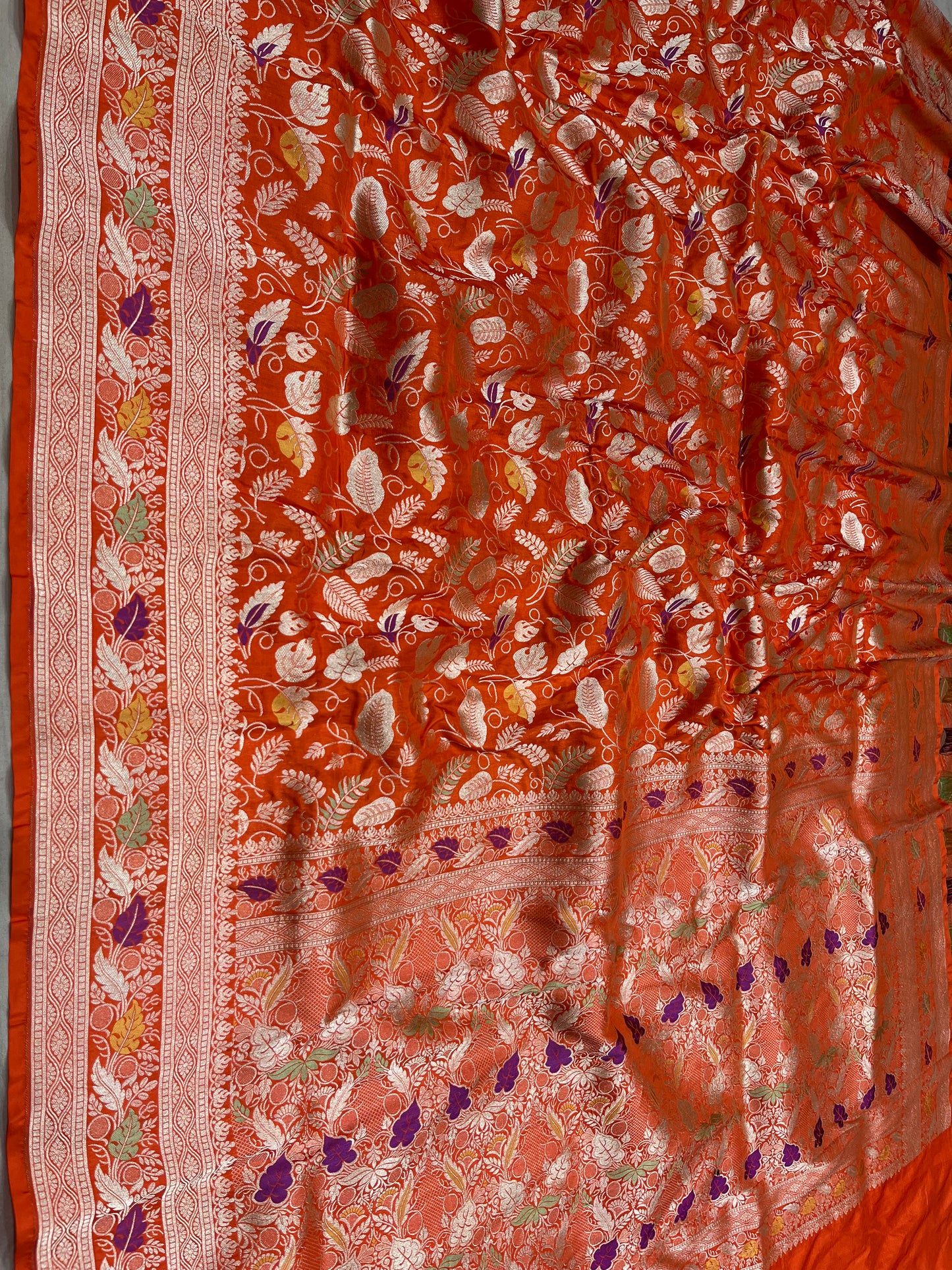 ORANGE BANARASI SILK SAREE