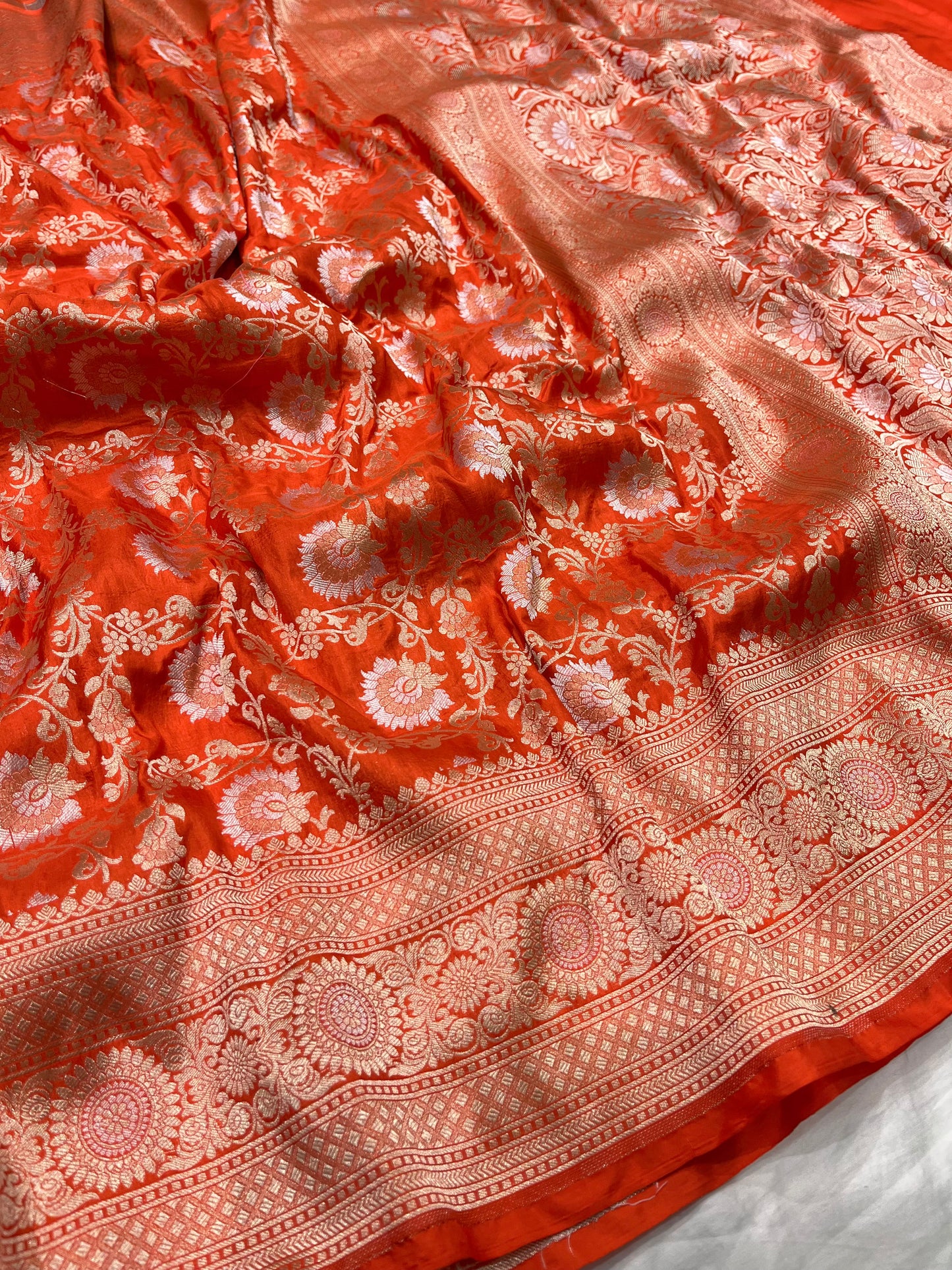 Orange sona roopa pure silk saree