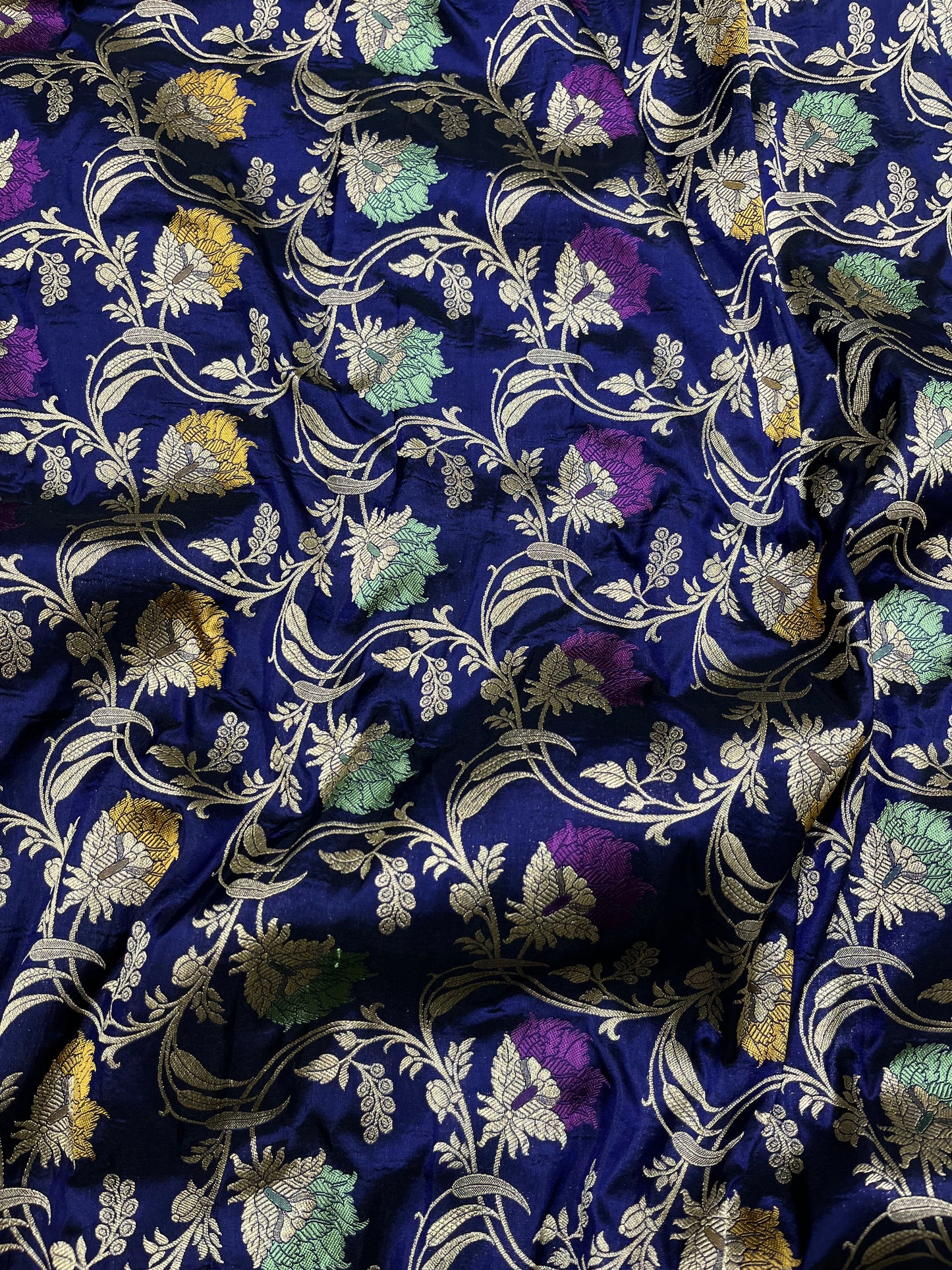 Nevy blue pure silk saree