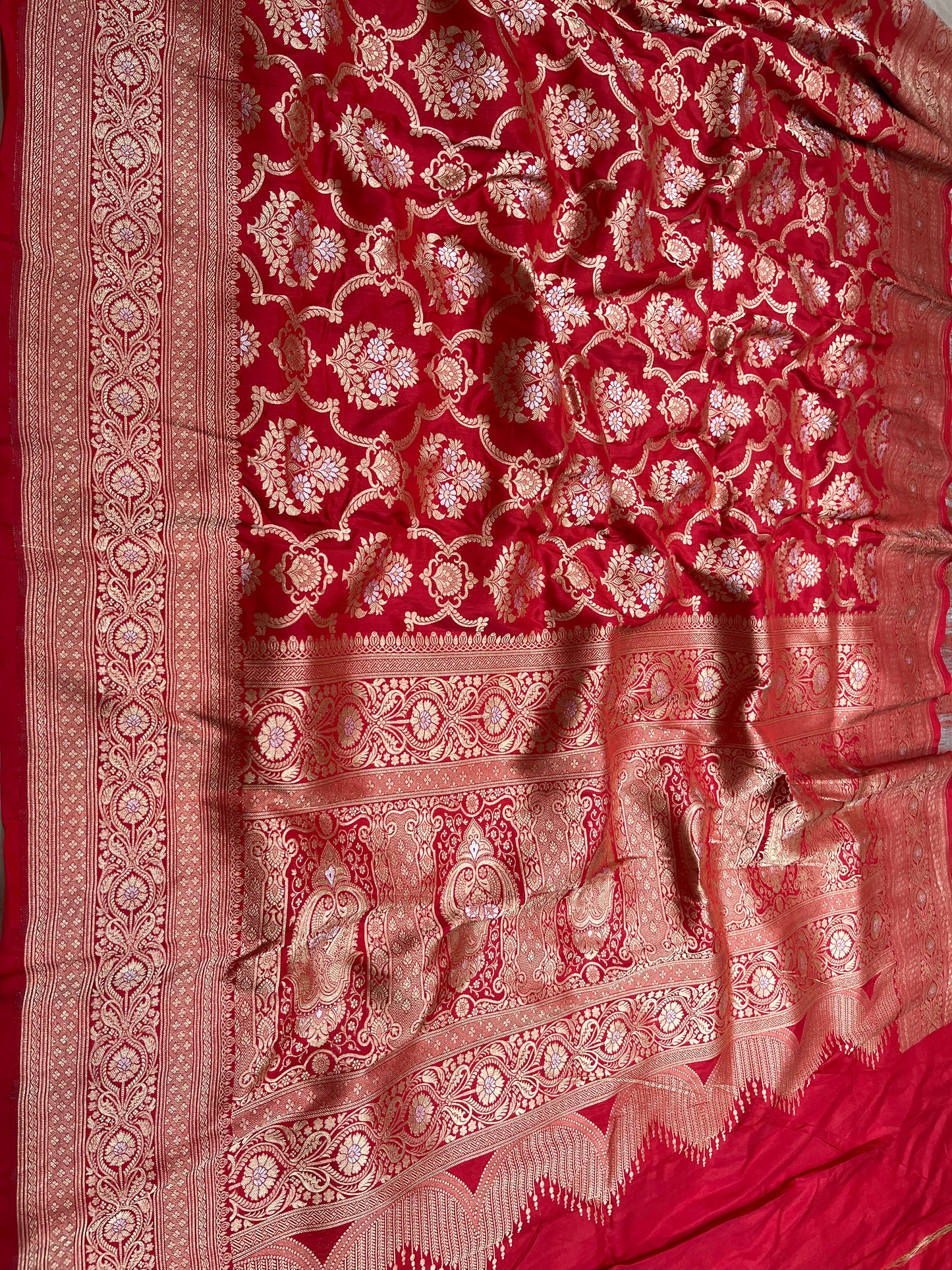 Red sona roopa banarasi pure silk saree
