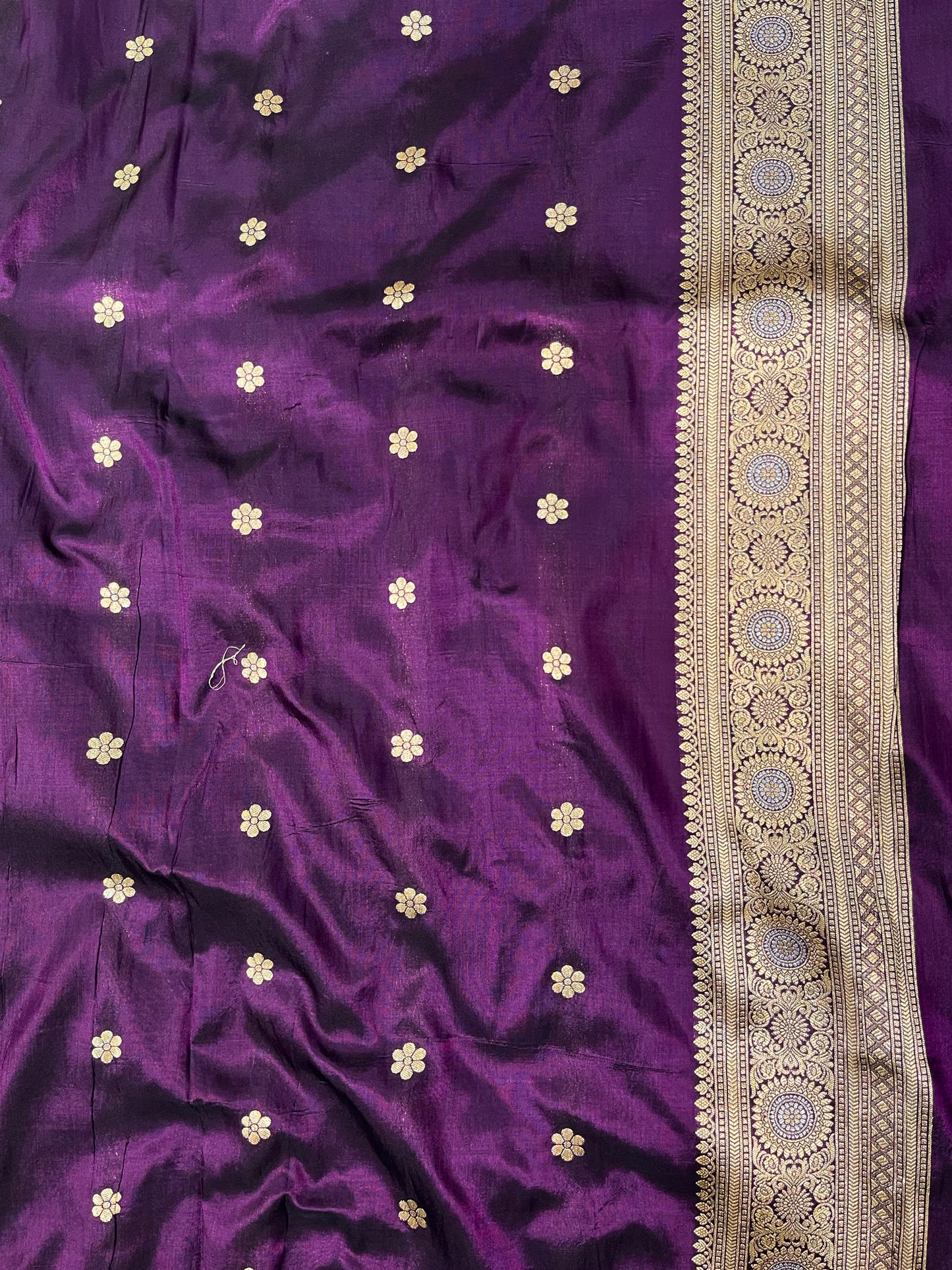 Dark magenta Banarasi silk meenakari saree