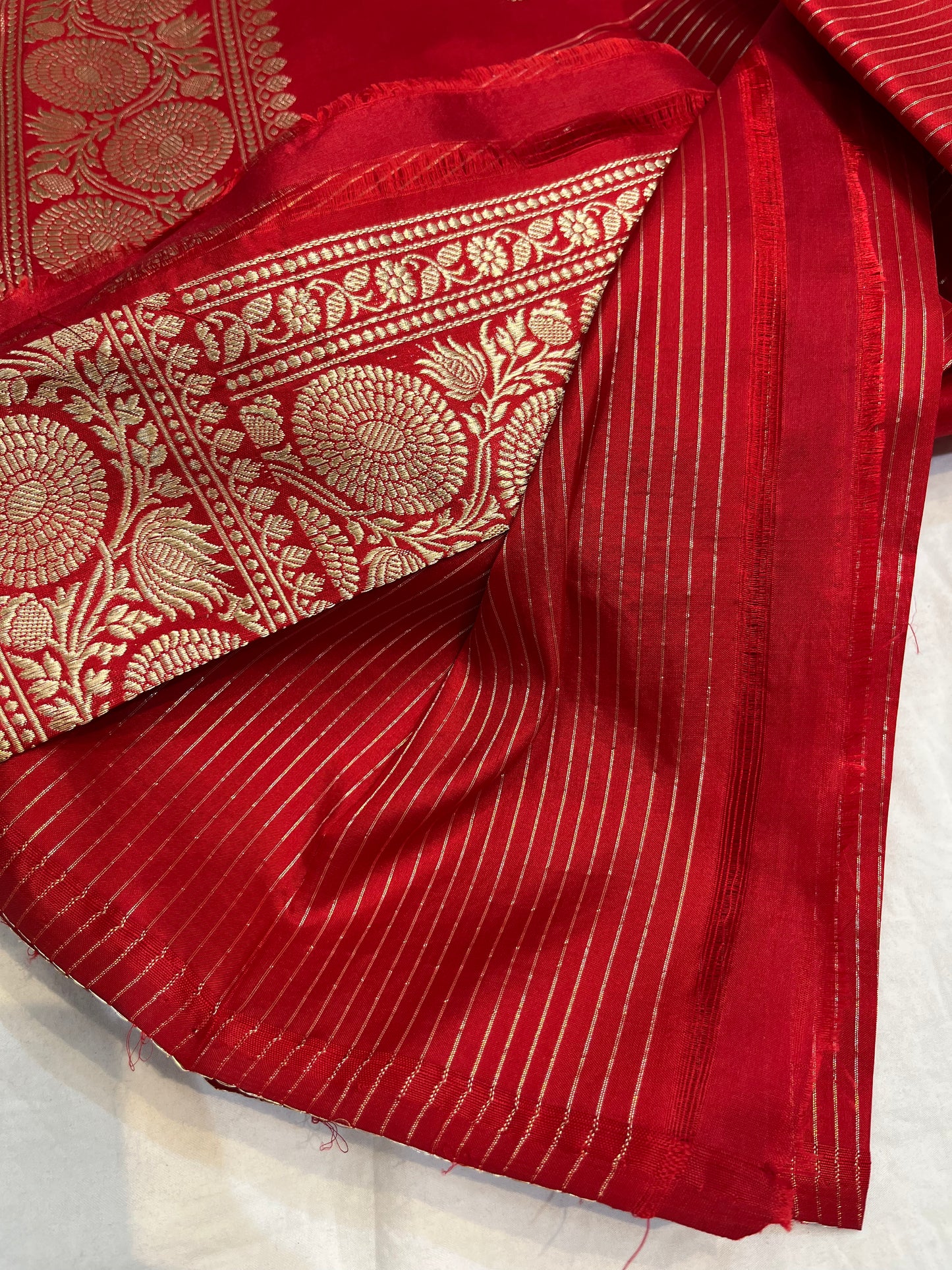 Red Handwoven Pure Katan Silk Saree