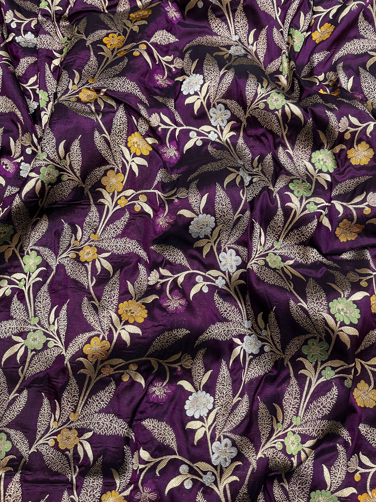 Magenta pure silk meenakari saree