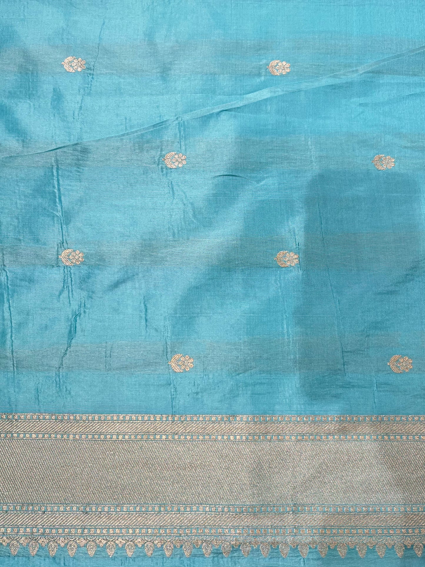 SKY BLUE SILK MEENAKARI SAREE