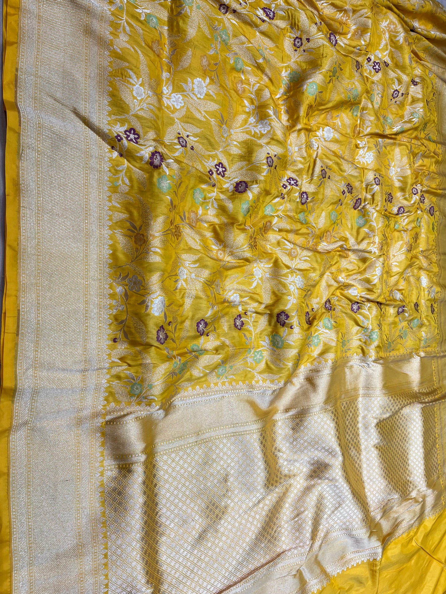 YELLOW BANARASI SILK SAREE