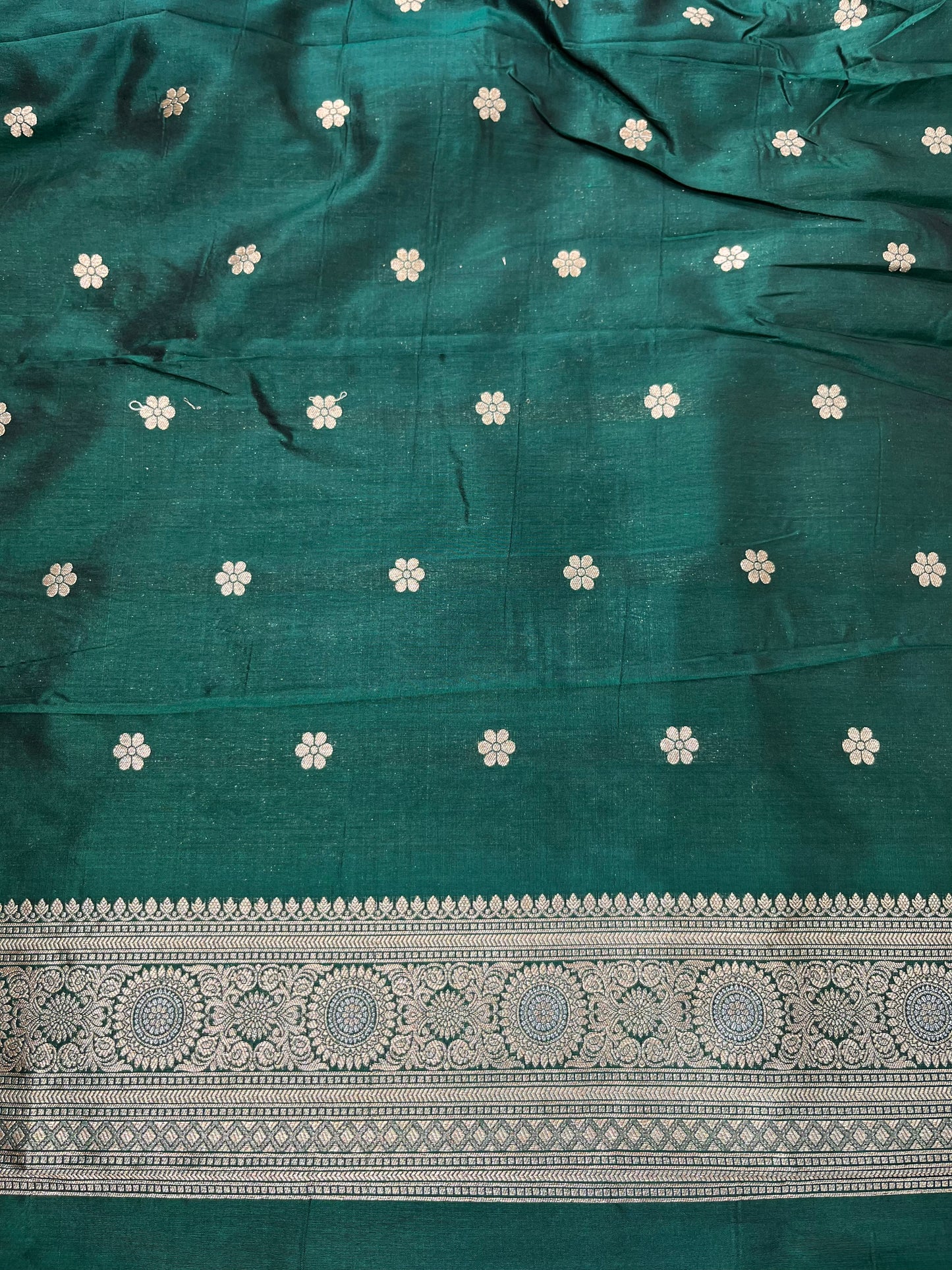 Bottle green sona roopa pure silk saree
