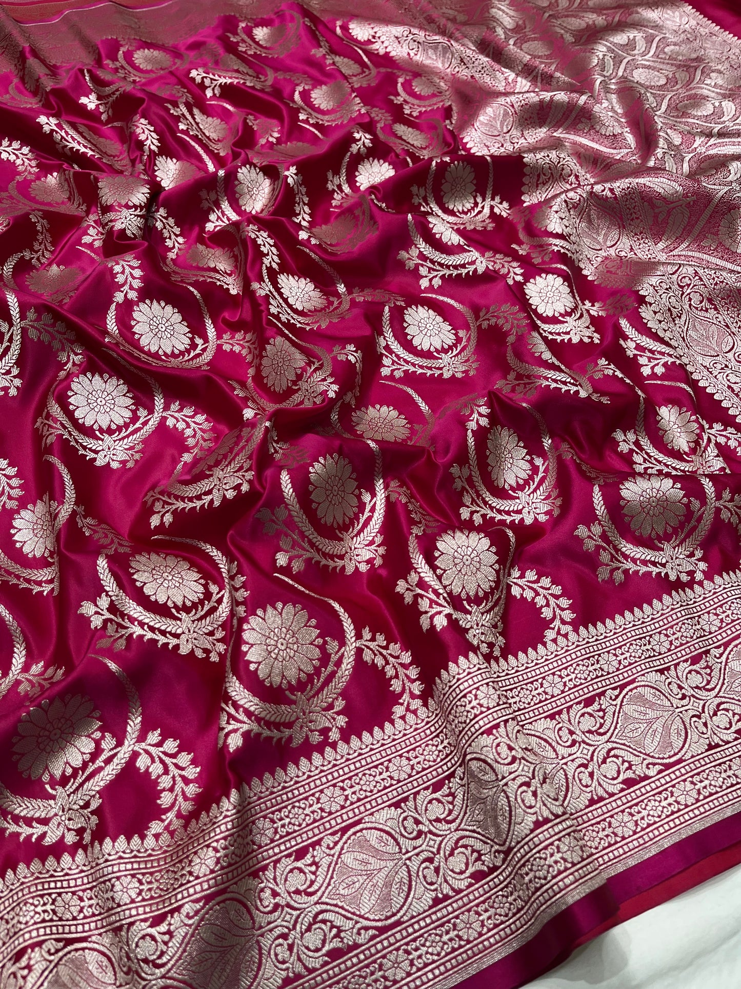 Pink mashru silk saree
