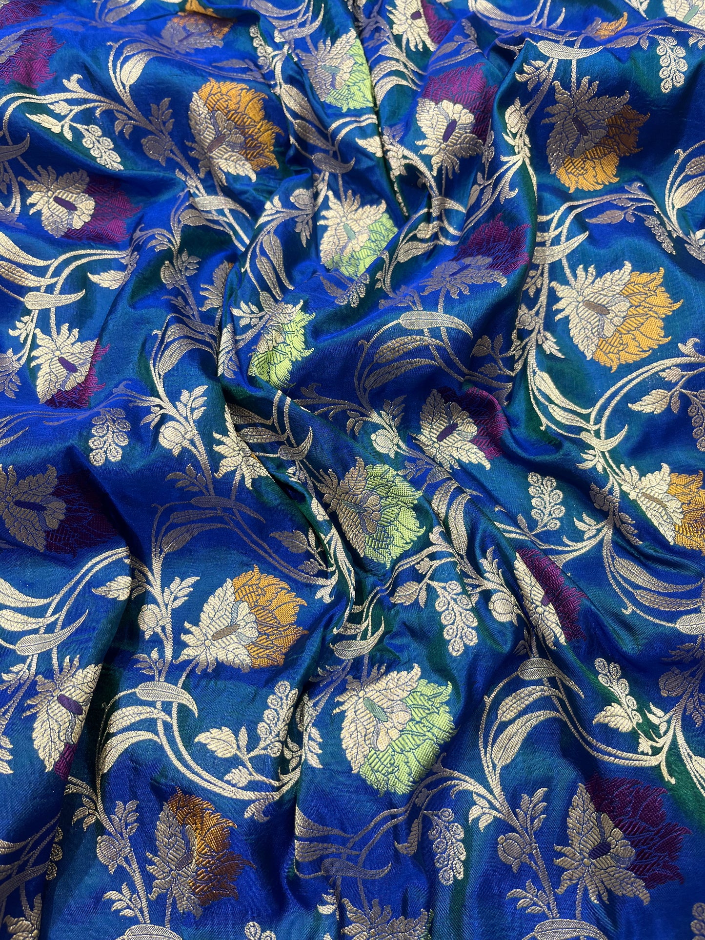 PEACOCK BLUE BANARASI SILK SAREE
