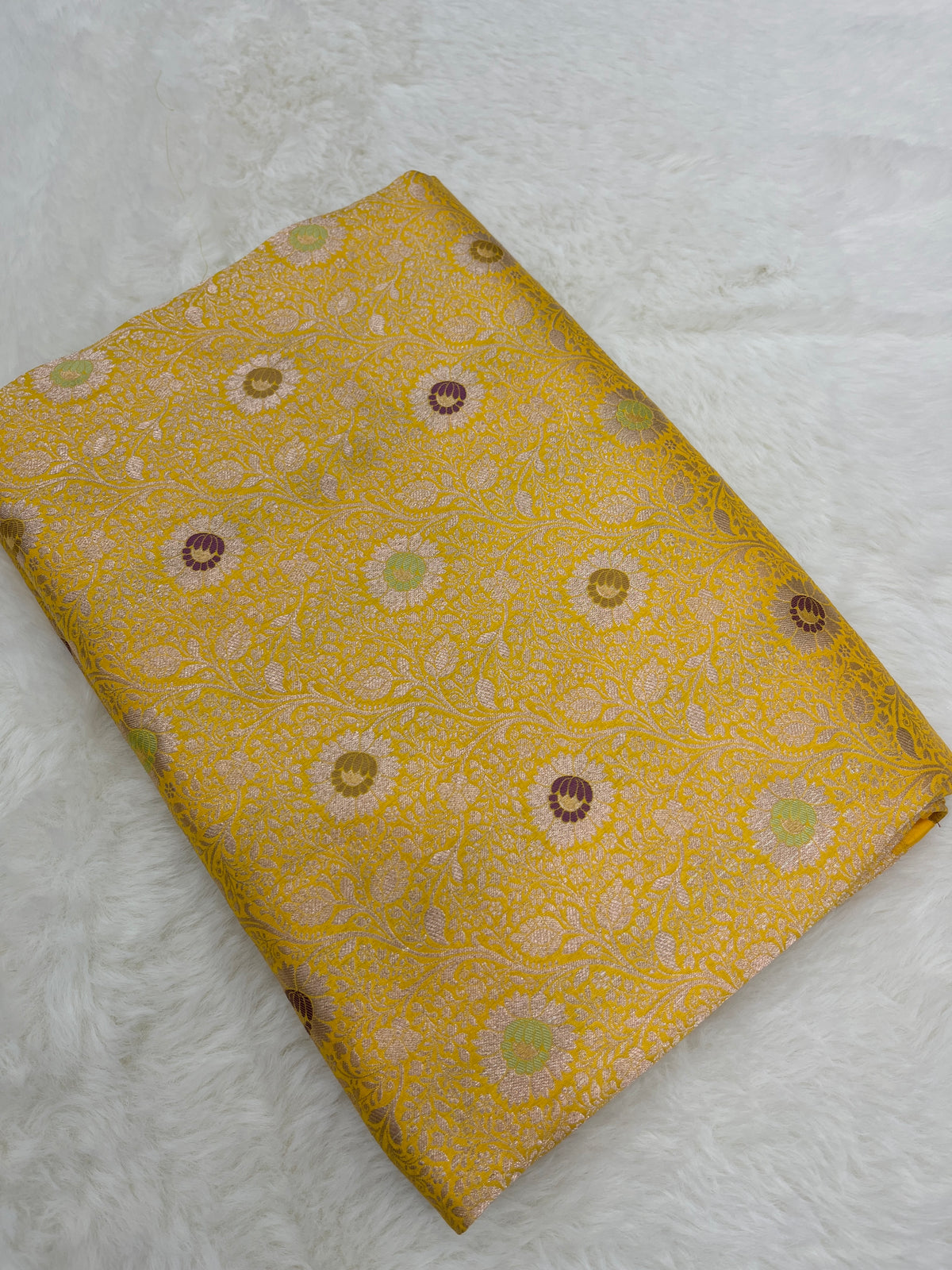 Yellow Handwoven Banarasi Pure Katan Silk Brocade Saree