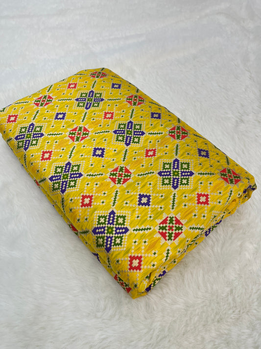 Handwoven Banarasi Yellow Pure Katan Silk Patola Saree