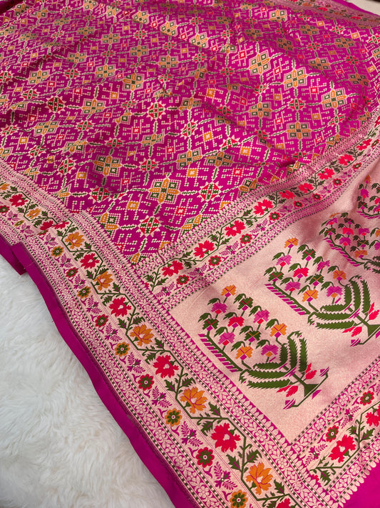 Bridal Wear Handwoven Banarasi Pure Katan Silk Patola Saree