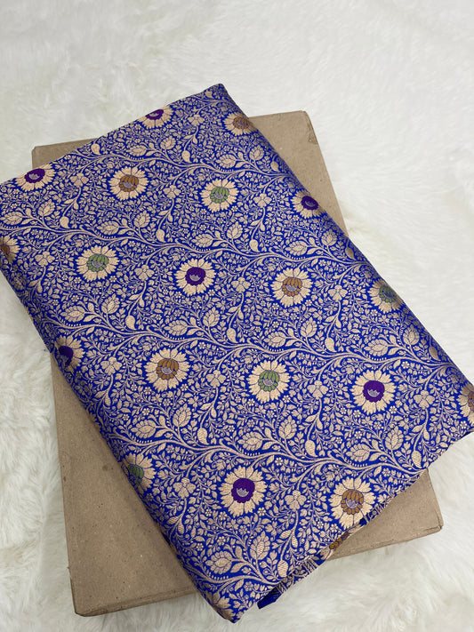 Royal Blue Handwoven Banarasi Pure Katan Silk Brocade Saree