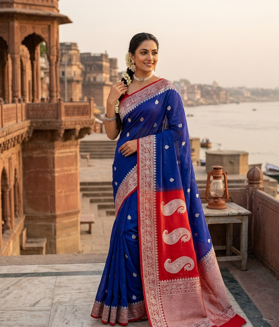 Banarasi Khaddi chiffon saree
