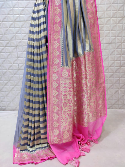 Khaddi georgette saree