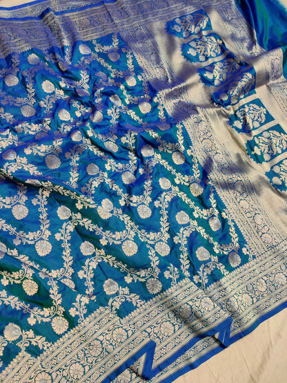 Banarasi Pure Katan Silk Saree with Sona Roopa Zari Weaving