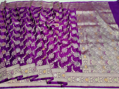 Premium Pure Katan Silk Enhanced with Intricate Meenakari Jangla Detailing