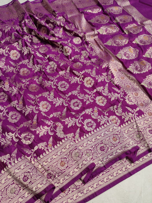 Luxurious Pure Katan Silk Meenakari Work for an Exquisite Heirloom Worthy Look