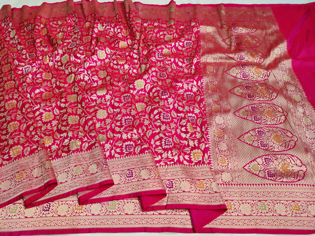 Pure Katan Silk Meenakari Artistry Creating an Heirloom Worthy Bridal Saree