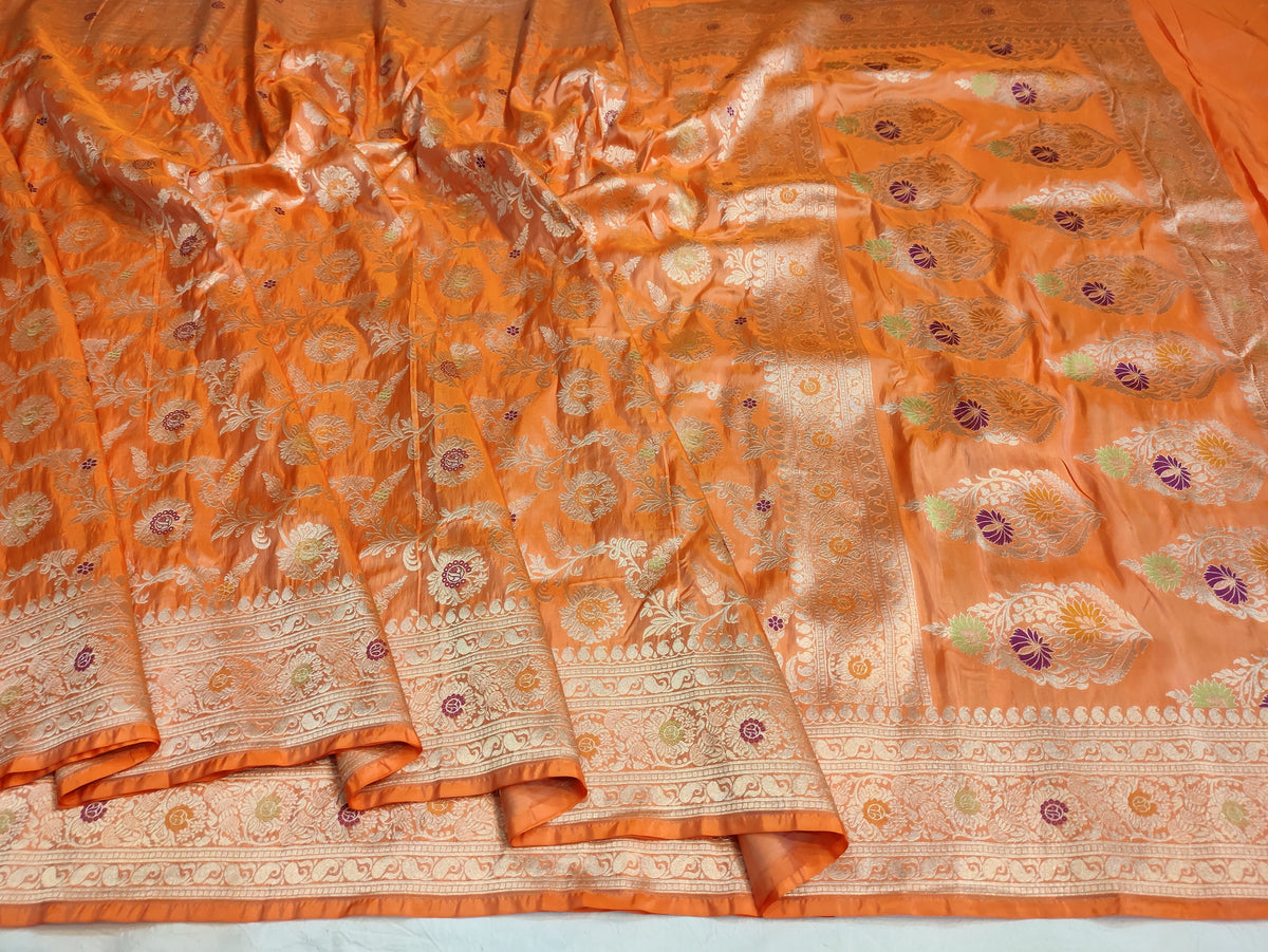Banarasi Pure Katan Silk Meenakari Artistry Saree for Worthy Look
