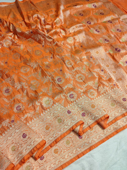Banarasi Pure Katan Silk Meenakari Artistry Saree for Worthy Look